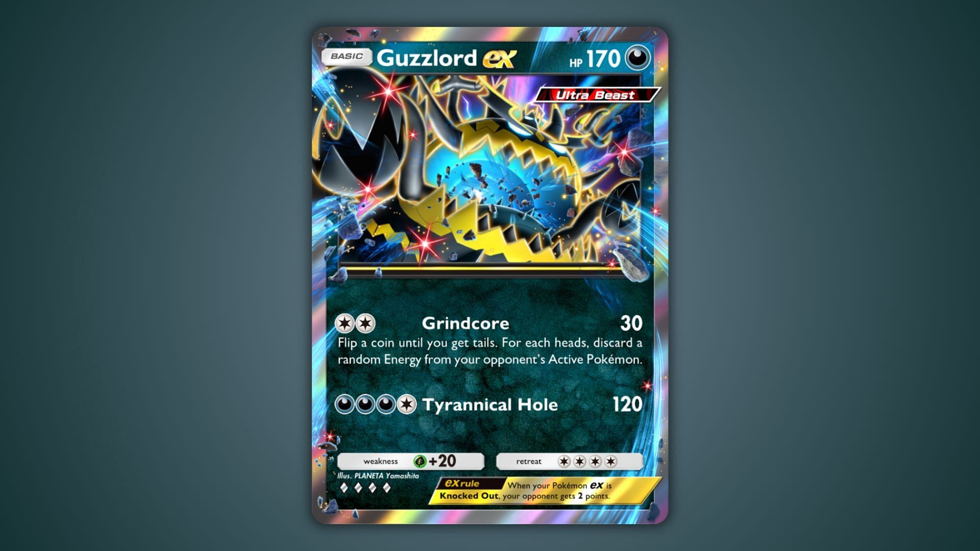 Guzzlord ex's card as seen in the game (Image via The Pokemon Company)